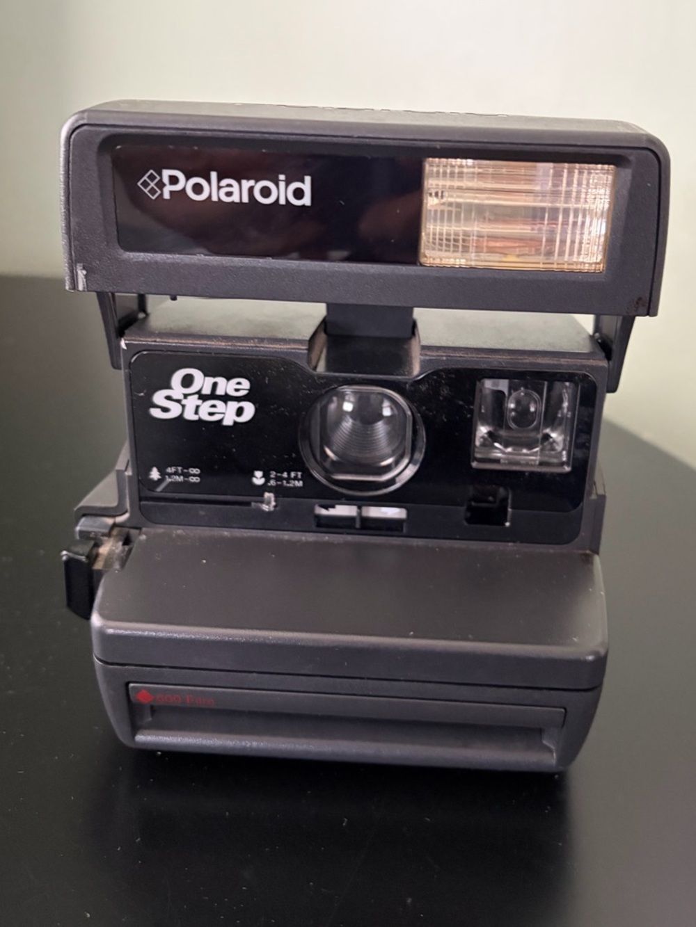 Vintage Polaroid One Step 600 Instant Film Camera Black with Strap - Used